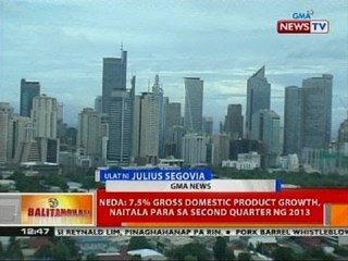 BT: NEDA: 7.5% GDP growth, naitala para sa second quarter ng 2013