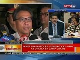 BT: Janet Lim-Napoles, sumuko kay PNoy at dinala sa Camp Crame