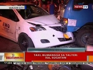 BT: Taxi, bumangga sa talyer sa QC