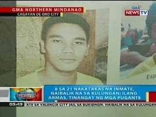 BP: 21 inmate ng Valencia City Jail sa Bukidnon, pumuga; 8 sa kanila, balik-kulungan na
