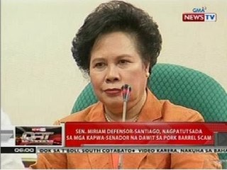 QRT: Sen. Santiago, nagpatutsada sa mga kapwa-senador na dawit sa pork barrel scam