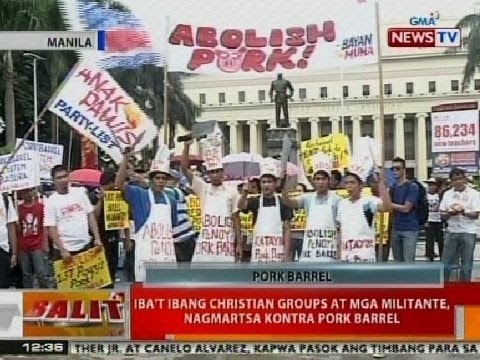BT: Iba't ibang Christian groups at mga militante, nagmartsa vs pork barrel kahapon