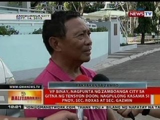 BT: VP Binay, nagpunta ng Zamboanga City sa gitna ng tensyon ddon