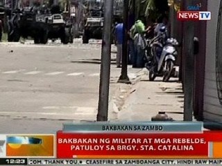 BT: Bakbakan ng militar at mga rebelde, patuloy sa Brgy. Sta. Catalina, Zamboanga City