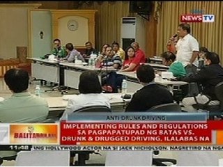 BT: IRR sa pagpapatupad ng batas vs. drunk & drugged driving, ilalabas na