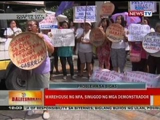 BT: Warehouse ng NFA sa  QC, sinugod ng mga demonstrador