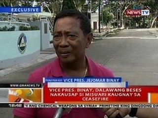 BT: VP Binay, 2 beses nakausap si Misuari kaugnay sa ceasefire sa Zamboanga