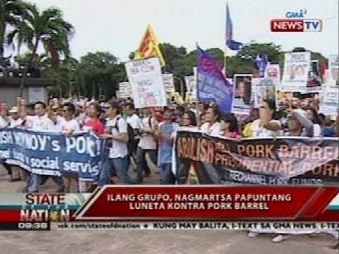 SONA: Ilang grupo, nagmartsa papuntang Luneta kontra Pork Barrel