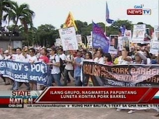 SONA: Ilang grupo, nagmartsa papuntang Luneta kontra Pork Barrel