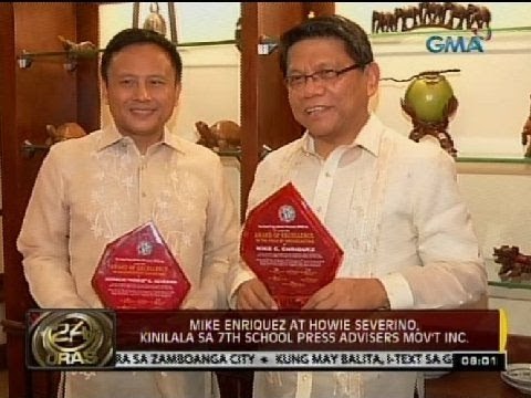 24 Oras: Mike Enriquez at Howie Severino, kinilala sa 7th School Press Advisers Mov't Inc.