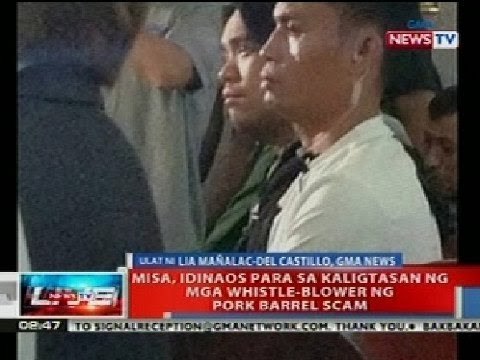 NTL: Misa, idinaos para sa kaligtasan ng mga whistle-blower ng pork barrel scam