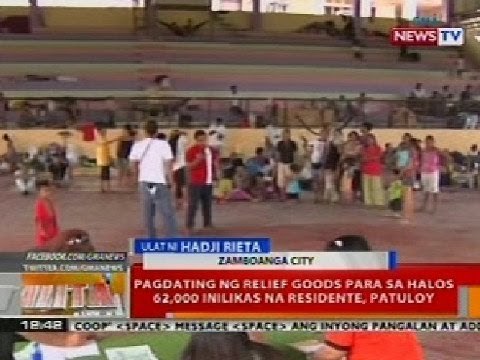 BT: Pagdating ng relief goods para sa halo 62,000 inilikas na residente sa Zamboanga, patuloy