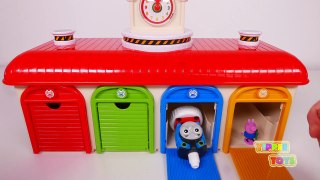 Garage Parking Playset for Kids!! Learn Colors with Play Doh Surprise Toys