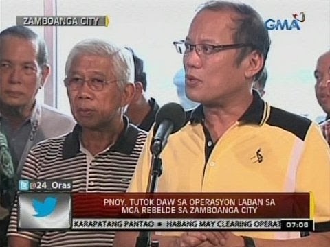 24 Oras: PNoy, tutok daw sa operasyon laban sa mga rebelde sa Zamboanga City