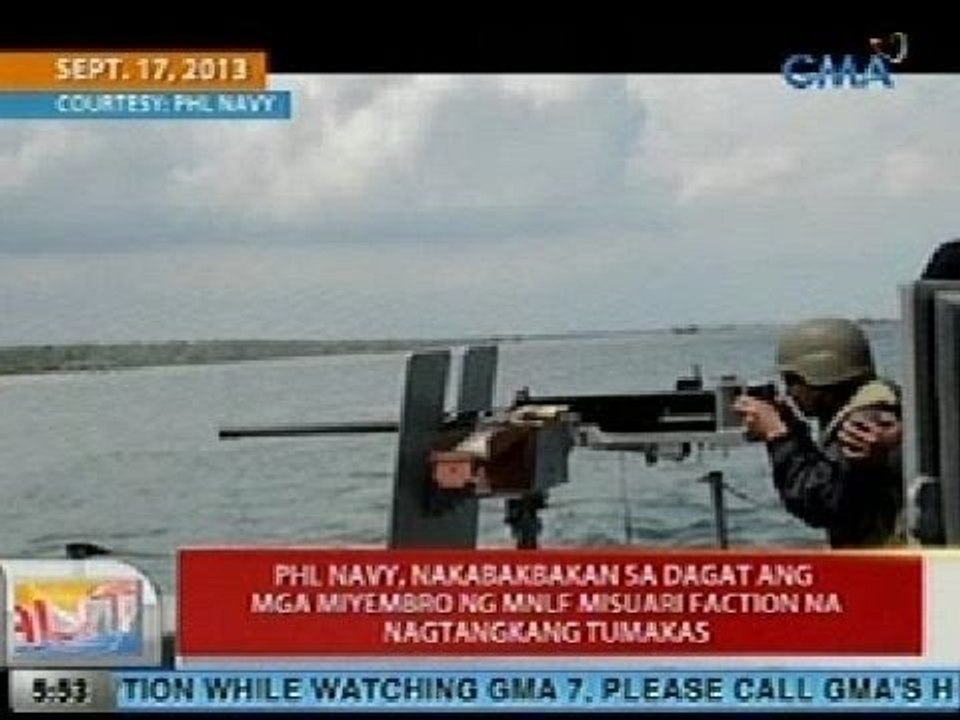 UB: PHL Navy, nakabakbakan sa dagat ang mga miyembro ng MNLF Misuari faction na nagtangkang tumakas