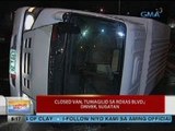 UB: Closed van, tumagilid sa Roxas Blvd.; driver, sugatan