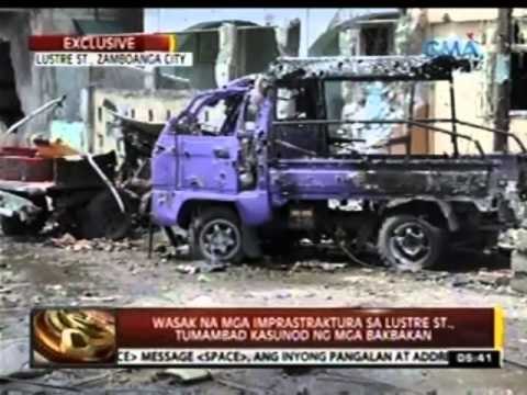 Wasak na mga imprastraktura sa Lustre St., Zamboanga City, tumambad kasunod ng mga bakbakan