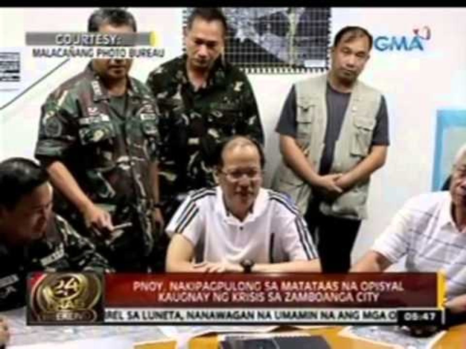 24 Oras: PNoy, nakipagpulong sa matataas na opisyal kaugnay ng krisis sa Zamboanga City