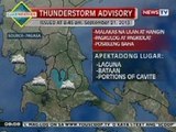 NTVL: Ilang bahagi ng Luzon, nakararanas ng thunderstorm ngayong araw