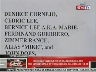 Preliminary investigation ng kaso ni Deniece Cornejo At vhong Navvaro,nakatakda sa Feb.14
