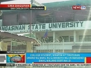College student, sinapak at tinutukan umano ng baril ng guwardya dahil walang suot na ID