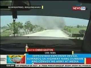 BP: IED, sumabog sa highway sa Mamasapano, Maguindanao nang dumaan ang convoy ng army at media