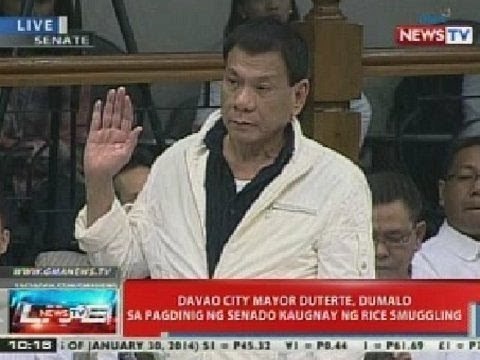 NTVL: Davao City Mayor Duterte, dumalo sa pagdinig ng Senado kaugnay ng rice smuggling