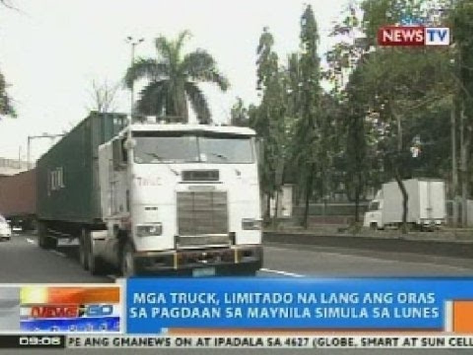 NTG: Mga truck, limitado na lang ang oras sa pagdaan sa Maynila simula sa Lunes