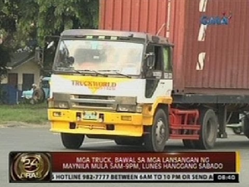 24 Oras: Mga truck, bawal sa mga lansangan ng Maynila mula 5am-9pm, lunes hanggang Sabado
