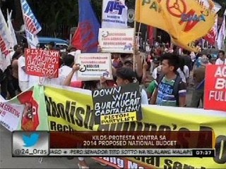 24 Oras: Kilos protesta kontra sa 2014 Proposed National Budget