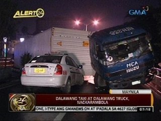 24 Oras: Dalawang taxi at dalawang truck, nagkarambola