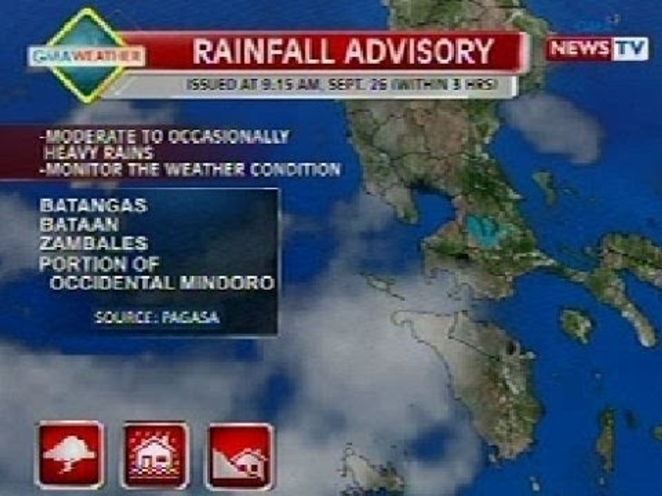 NTG: Ilang bahagi ng Luzon at Visayas, nakakaranas ng minsang malakas na ulan