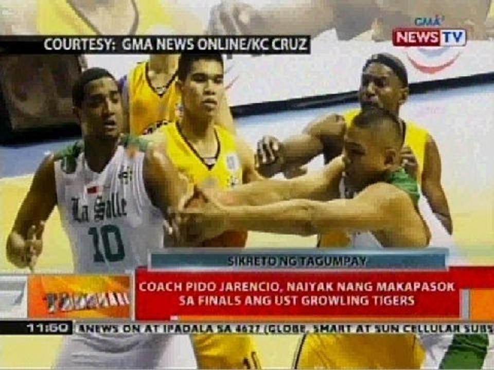 BT: Coach Pido Jarencio, naiyak nang makapasok sa finals ang UST Growling Tigers