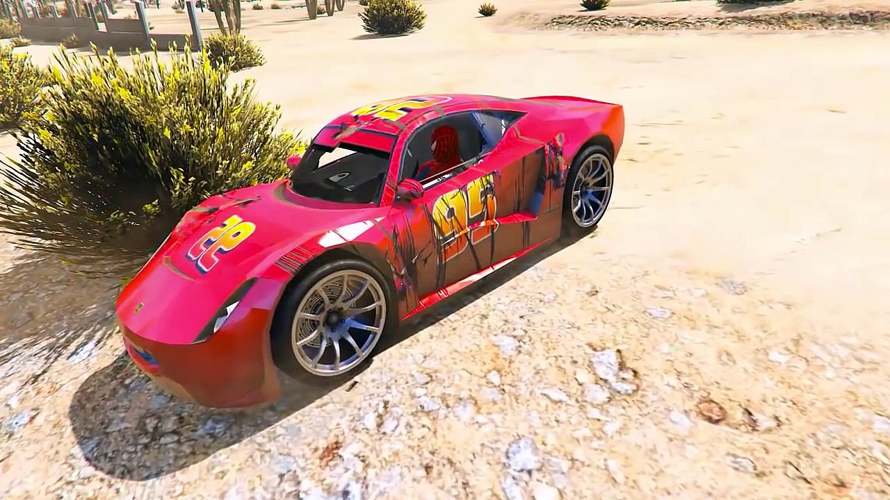 Disney Cars McQueen Speed Crash Test - Captain Spiderman vs Train Nursery Rhymes