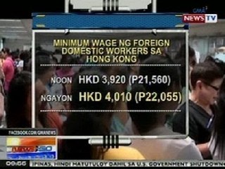 NTG: Dagdag sahod para sa mga foreign domestic workers sa Hong Kong, inaprubahan na