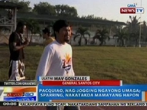 NTG: Pacquiao, nag-jogging ngayong umaga; sparring, nakatakda mamayang hapon