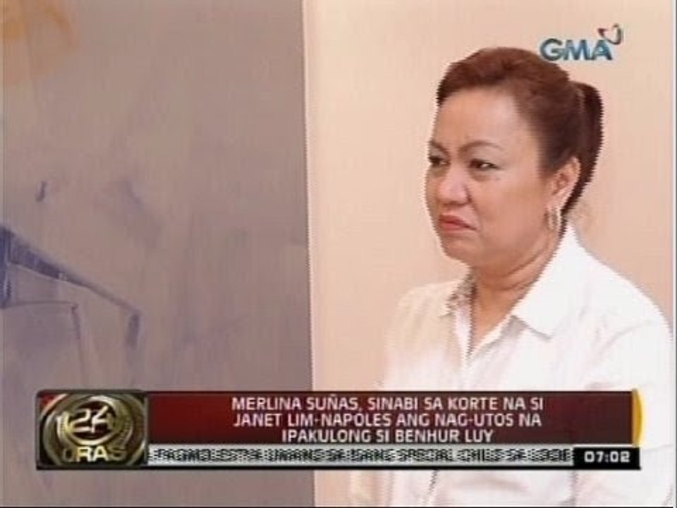 Merlina Suñas, sinabi sa korte na si Janet Lim-Napoles ang nag-utos na ipakulong si Benhur Luy