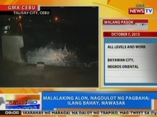 NTG: Malalaking alon, nagdulot ng pagbaha sa Talisay City, Cebu; ilang bahay, nawasak
