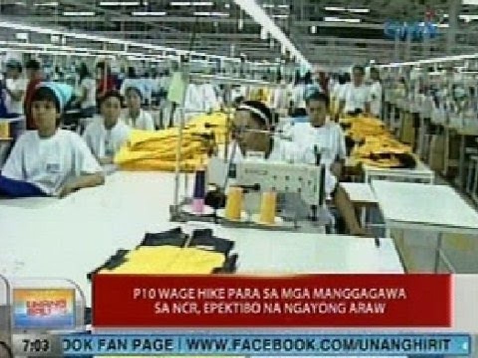 UB: P10 wage hike sa mga manggagawa sa NCR, epektibo na ngayong araw