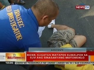 Video herunterladen: BT: Rider sa QC, sugatan nang sumalpok sa SUV ang sinasakyang motorsiklo