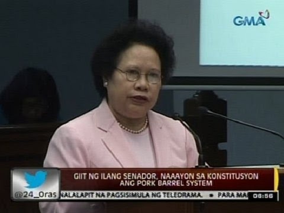 24 Oras: Giit ng ilang senador, naaayon sa konstitusyon ang pork barrel system