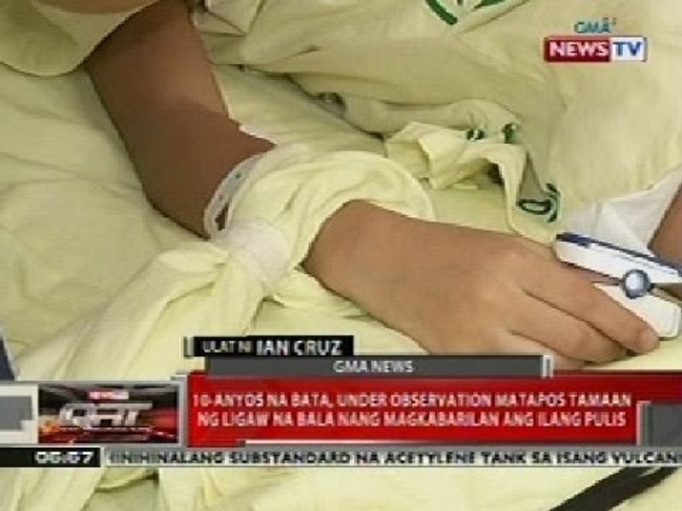 QRT: 10-anyos na bata sa Muntinlupa, under observation nang tamaan ng ligaw na bala