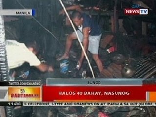 BT: Halos 40 bahay sa Paco, Manila, nasunog