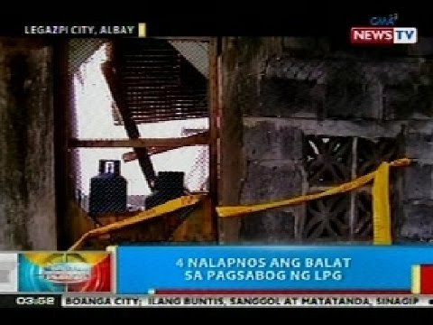 BP: 4 nalapnos ang balat sa pagsabog ng LPG sa Albay