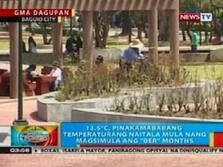 BP: Pinakamababang temperatura, naitala mula nang magsimula ang 'Ber' months sa Baguio