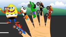 Finger Family Monster Trucks Cartoons | Fire Truck, Ambulance & Police Cars in Children Rhymes