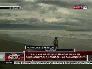 QRT: Mga malakas na ulan ay hangin, dama na bago ang pagla-landfall ng Bagyong Santi