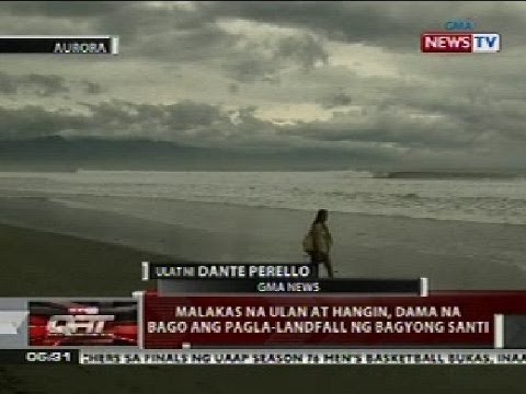 QRT: Mga malakas na ulan ay hangin, dama na bago ang pagla-landfall ng Bagyong Santi