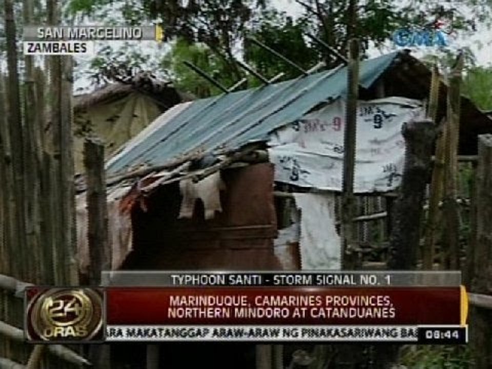 24 Oras: Apat na barangay sa San Marcelino, Zambales, tinututukan dahil sa Bagyong Santi