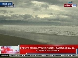 NTVL: Epekto ng Bagyong Santi, ramdam na sa Aurora Province